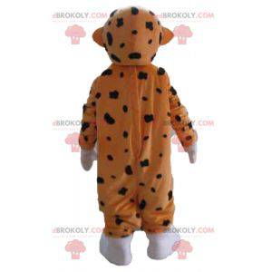 Divertente e colorato arancione mascotte tigre bianca e nera -