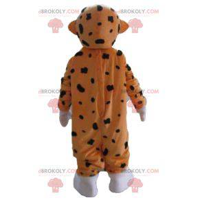 Spaß und buntes orange weißes und schwarzes Tigermaskottchen -