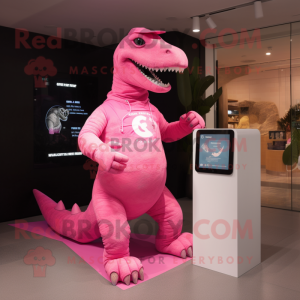 Pink Iguanodon maskot...