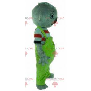 Gray koala mascot with green overalls - Redbrokoly.com