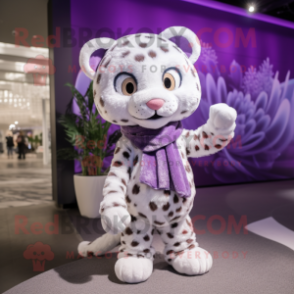Postava maskota Levandule Leoparda v kostýmu Romper a Wraps - Leopardí maskoti - REDBROKO_176008 - RedBrokoly.com