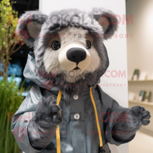 Grå glasögonbjörn maskot...