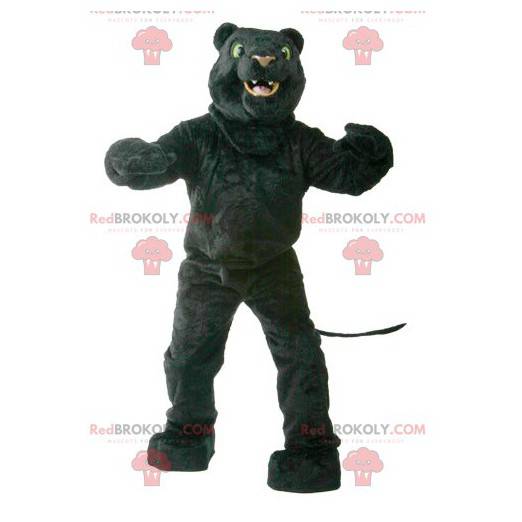 Schwarzes Panthermaskottchen mit grünen Augen - Redbrokoly.com