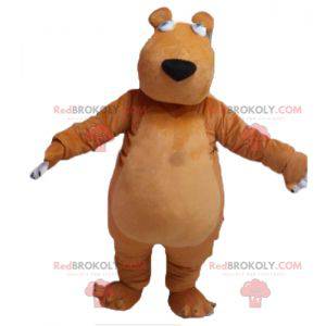 Mascote urso marrom rechonchudo e fofo - Redbrokoly.com