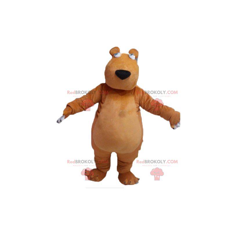 Mascote urso marrom rechonchudo e fofo - Redbrokoly.com