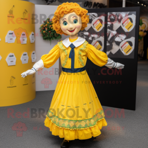 Gul irsk danser maskot...
