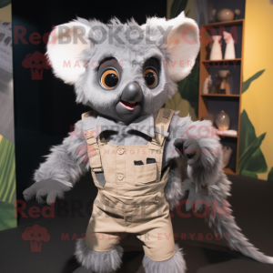 Grå Aye-Aye maskot kostume...