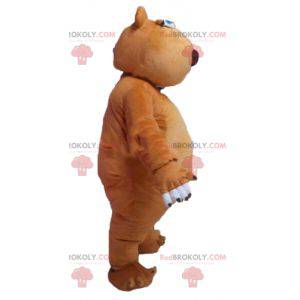 Mascotte d'ours marron dodu et mignon - Redbrokoly.com