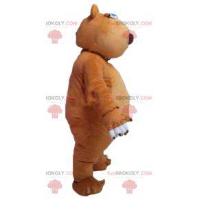 Mascotte d'ours marron dodu et mignon - Redbrokoly.com