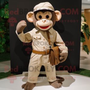 Tan Monkey mascotte kostuum...