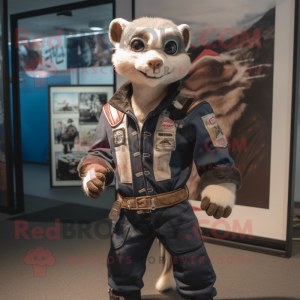 nan Ferret mascot costume character dressed with a Moto Jacket and Anklets