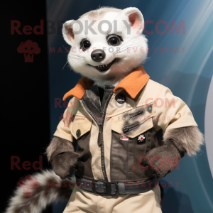 nan Ferret mascot costume character dressed with a Moto Jacket and Anklets