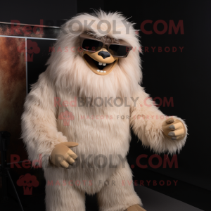 Tan Yeti maskot drakt figur...