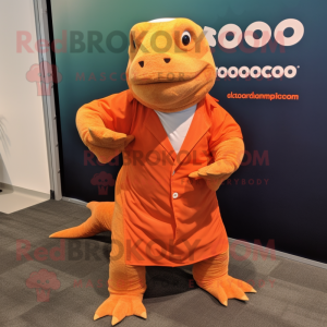 Orange Komodo Drage maskot...