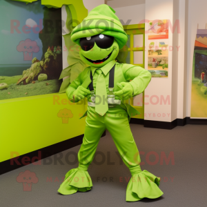 Lime Green Commando maskot...