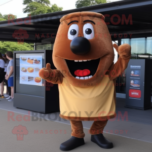 Beige Currywurst mascot costume character dressed with a Shorts and Wallets