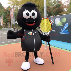 Sort tennisketcher maskot...