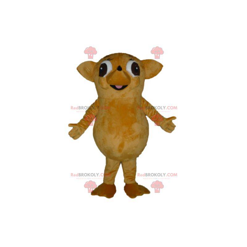 Kæmpe og sjov beige og brun pindsvin maskot - Redbrokoly.com