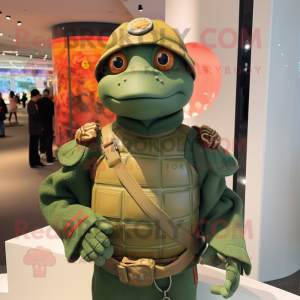 nan Soldier mascot costume character dressed with a Turtleneck and Brooches