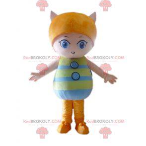 Mascotte gatto ragazza rosa e arancione - Redbrokoly.com