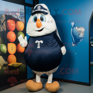 Navy Shakshuka mascot costume character dressed with a Cargo Shorts and Mittens