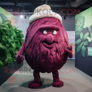 Maroon Cabbage maskot drakt...