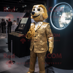 Gold Dog maskot kostym...
