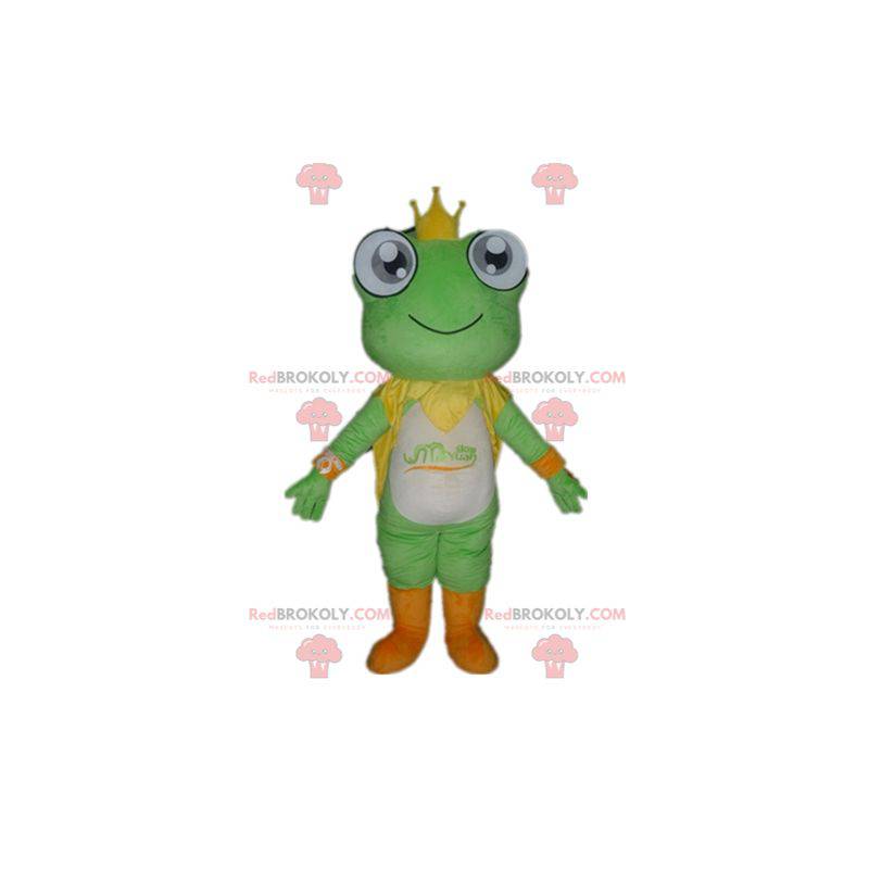 Mascotte de grenouille verte blanche et orange - Redbrokoly.com