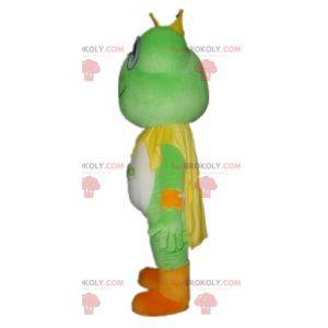 Mascote sapo verde branco e laranja - Redbrokoly.com