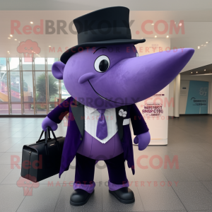 Purple Whale maskot kostume...