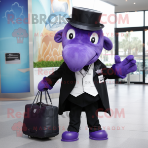 Purple Whale maskot kostume...