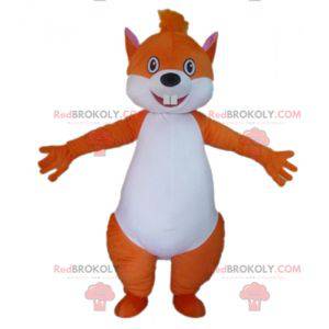 Stor orange og hvid egern maskot - Redbrokoly.com