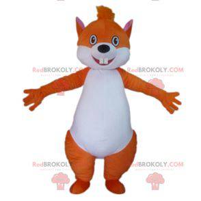 Mascotte de gros écureuil orange et blanc - Redbrokoly.com