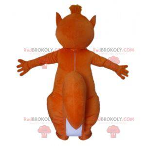 Mascotte de gros écureuil orange et blanc - Redbrokoly.com