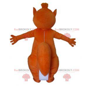 Stor orange och vit ekorre maskot - Redbrokoly.com