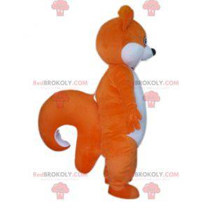 Mascote grande esquilo laranja e branco - Redbrokoly.com