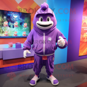 Purple Candy maskot drakt...