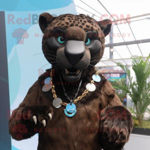 Brun Panther maskot kostym...