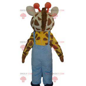 Giraffe mascot with blue overalls - Redbrokoly.com