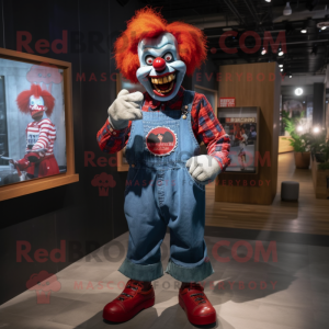 Röd Evil Clown maskot...