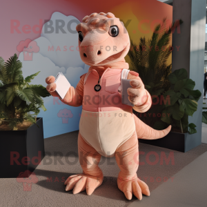 Peach Iguanodon maskot...