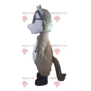 Gray and white wolf mascot with glasses - Redbrokoly.com