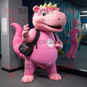 Pink Ankylosaurus maskot...