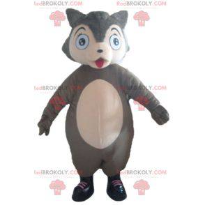 Plump and cute gray and pink wolf mascot - Redbrokoly.com