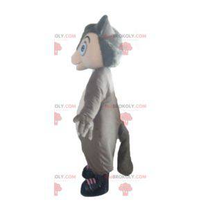 Mascotte de loup gris et rose dodu et mignon - Redbrokoly.com