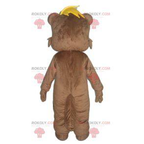 Mascotte scoiattolo roditore marrone e beige molto sorridente -