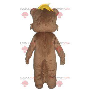 Very smiling brown and beige rodent squirrel mascot -