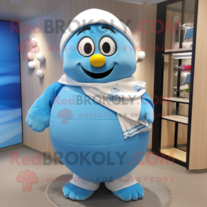 Sky Blue Rugby Ball maskot...