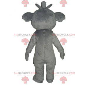 Mascota koala gris y blanco gigante y sonriente - Redbrokoly.com