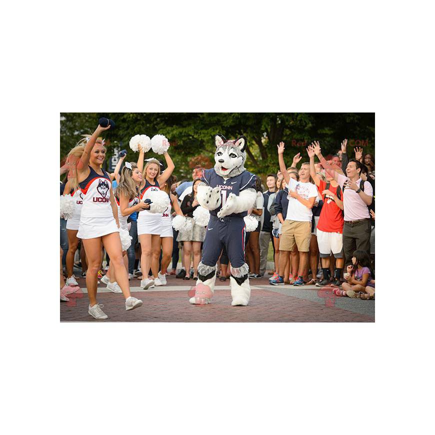 Ulvhund husky maskot i sportstøj - Redbrokoly.com Ulvhund husky maskot i sportstøj - Redbrokoly.com